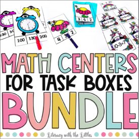Math Centers for Task Boxes Bundle Cover